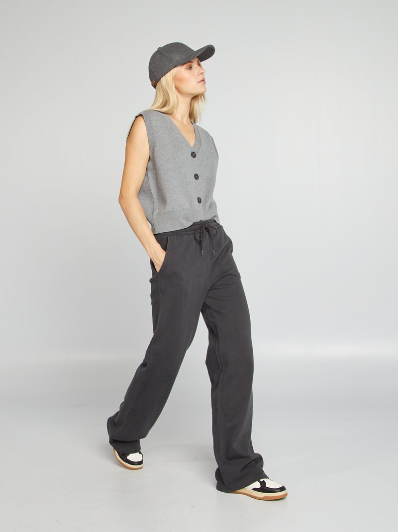 Mouwloos vest met V-hals GRIJS - Kiabi