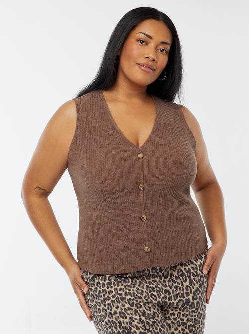 Mouwloos vest met wafeltextuur - Kiabi