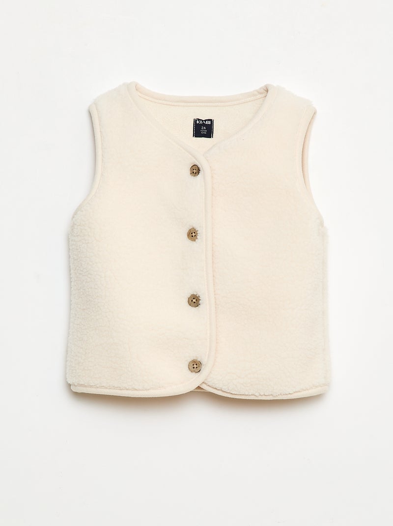 Mouwloos vest van imitatieschapenvacht Wit - Kiabi