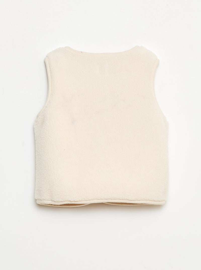 Mouwloos vest van imitatieschapenvacht Wit - Kiabi