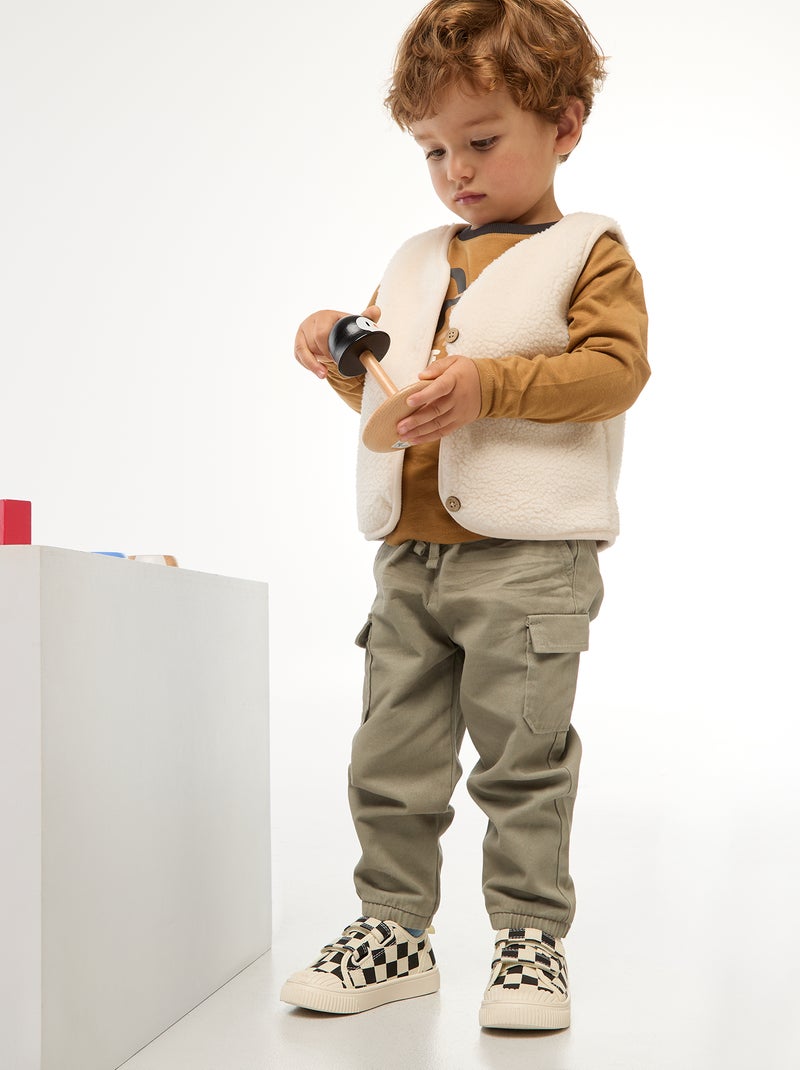 Mouwloos vest van imitatieschapenvacht Wit - Kiabi
