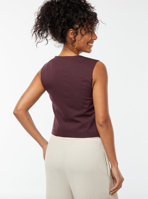 Mouwloos vestje met knopen - Kiabi