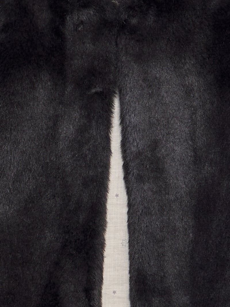 Mouwloos vestje van imitatiebont ZWART - Kiabi