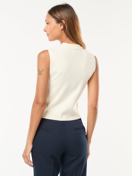 Mouwloos vestje van ottoman-stof - Kiabi