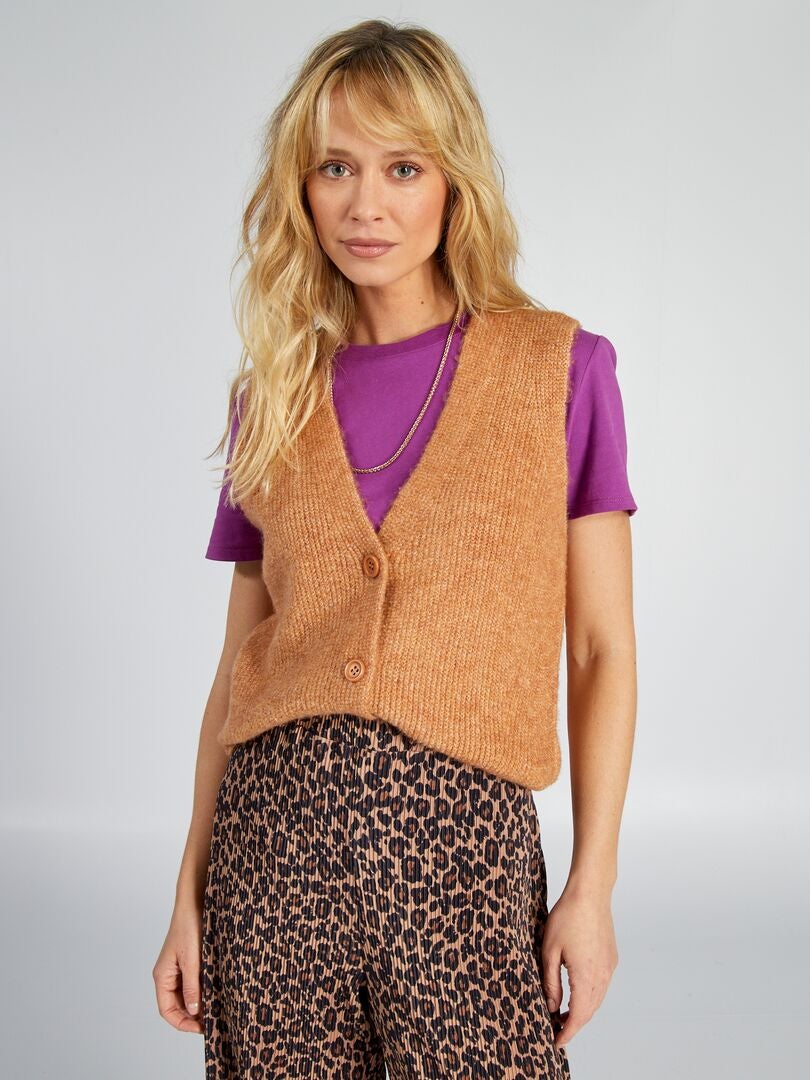 Mouwloos vestje van tricot BRUIN Kiabi 15.00€