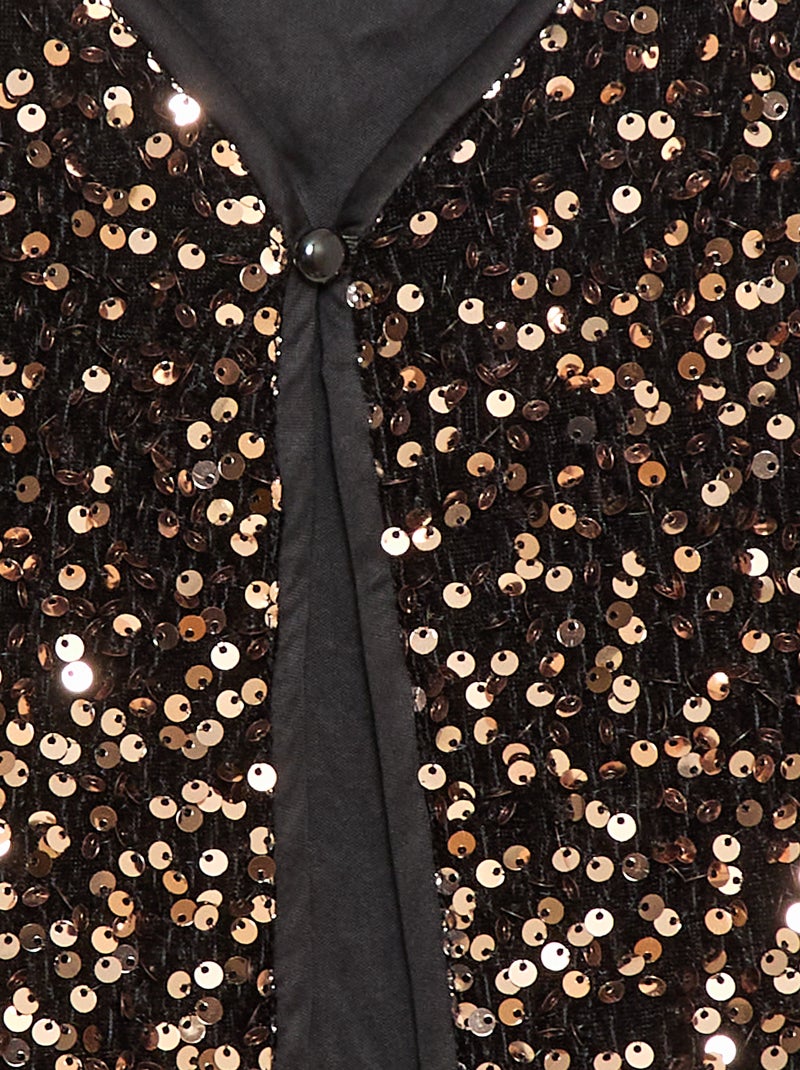 Mouwloos vestje van velours met lovertjes Geel - Kiabi