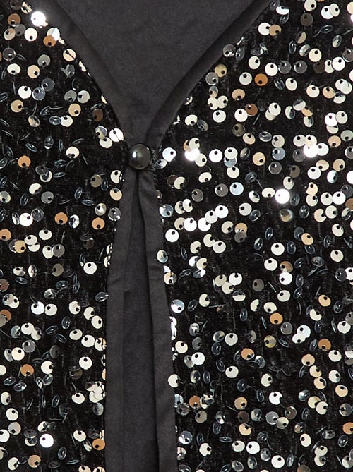 Mouwloos vestje van velours met lovertjes - Kiabi