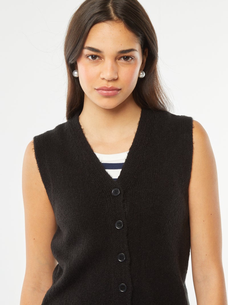 Mouwloos vestje zwart - Kiabi