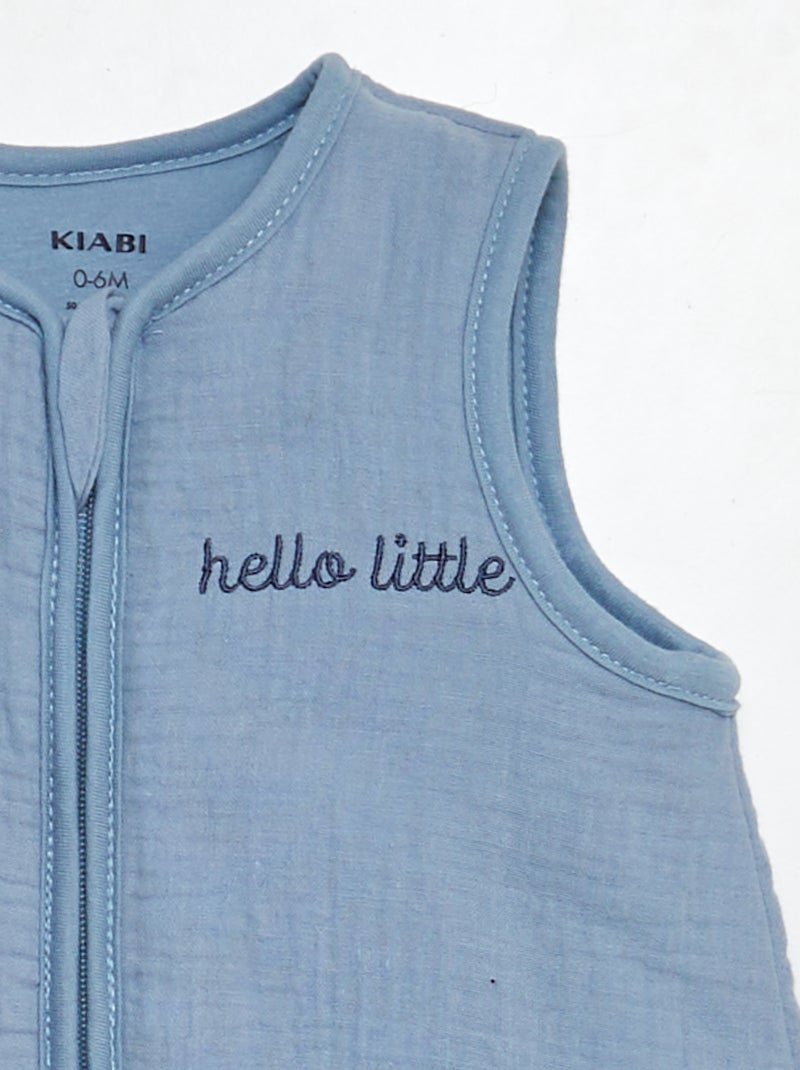 Mouwloze babyslaapzak van zachte, luchtige katoen, TOG-waarde 2 BLAUW - Kiabi
