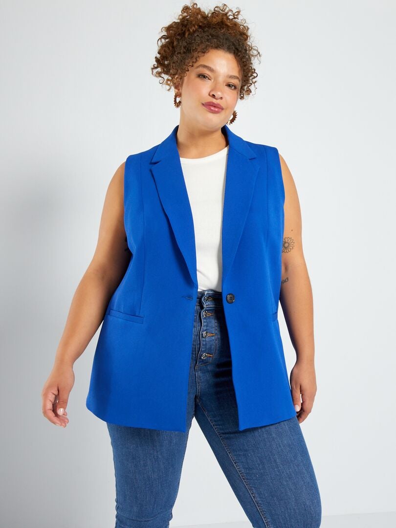 Mouwloze blazer donkerblauw - Kiabi