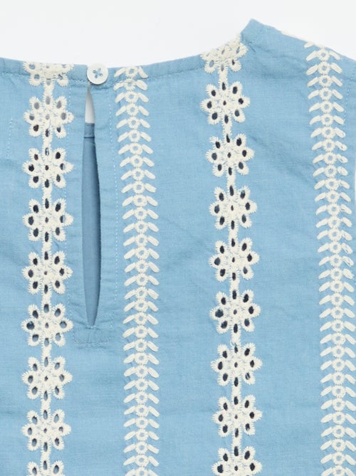 Mouwloze blouse met all-over geborduurde motieven - Kiabi