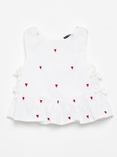 Mouwloze blouse met borduursels - Kiabi
