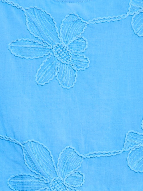 Mouwloze blouse met geborduurde bloemen - Kiabi