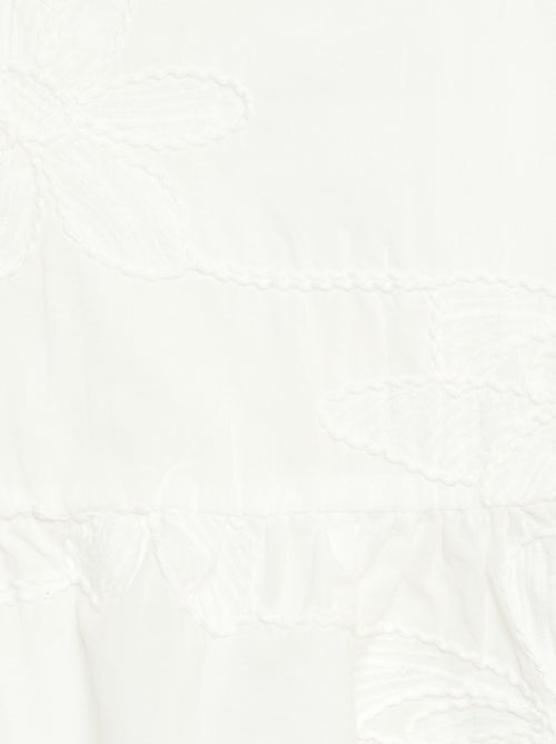 Mouwloze blouse met geborduurde bloemen - Kiabi