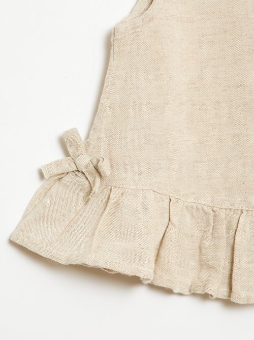 Mouwloze blouse met ruches en strikken - Kiabi