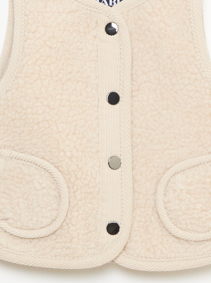 Mouwloze bodywarmer met schapenvachteffect Biege - Kiabi