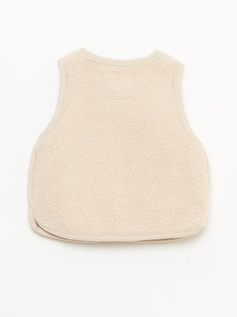 Mouwloze bodywarmer met schapenvachteffect Biege - Kiabi