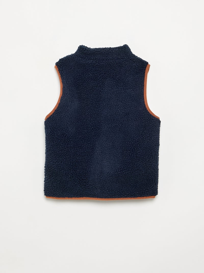 Mouwloze bodywarmer met schapenvachteffect Blauw - Kiabi