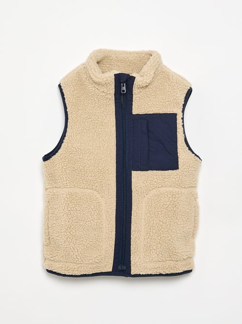 Mouwloze bodywarmer met schapenvachteffect - Kiabi