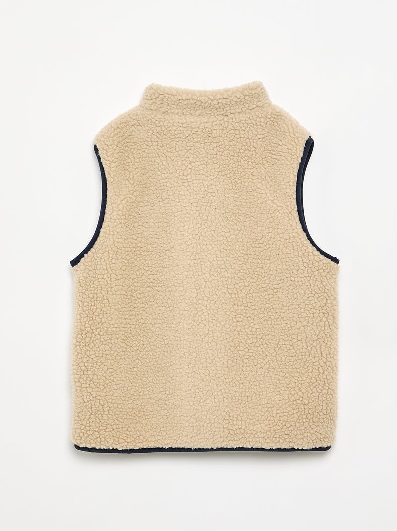 Mouwloze bodywarmer met schapenvachteffect Wit - Kiabi