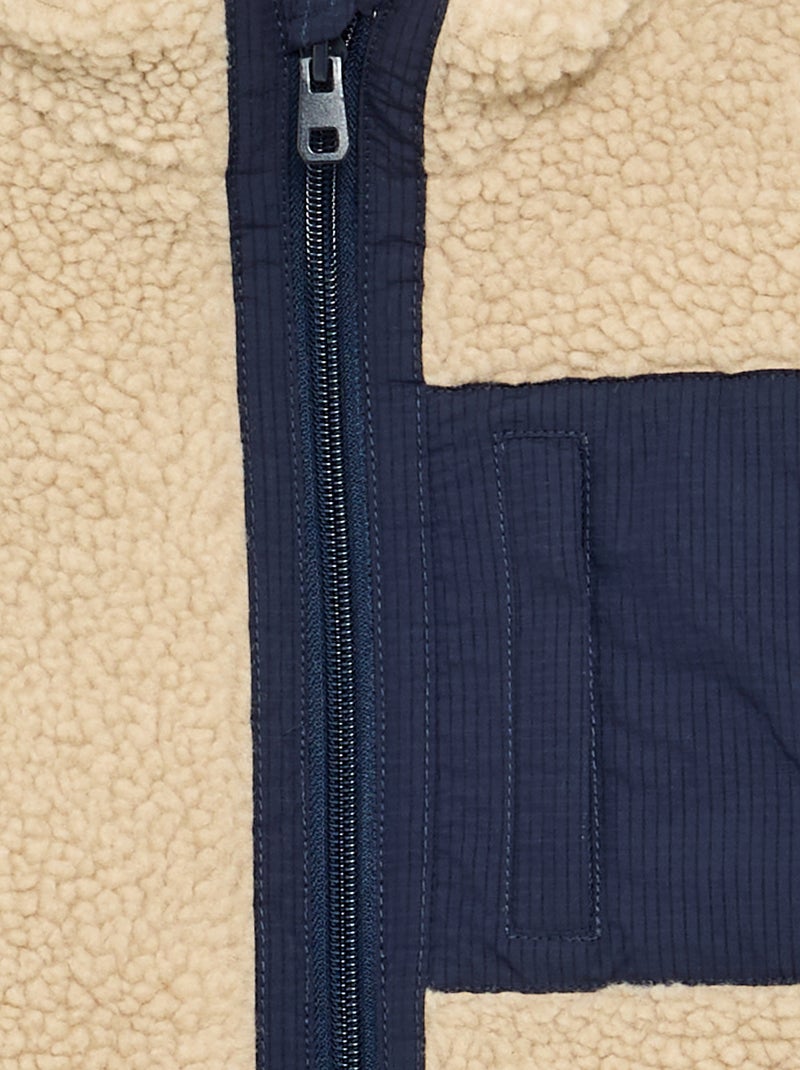 Mouwloze bodywarmer met schapenvachteffect Wit - Kiabi