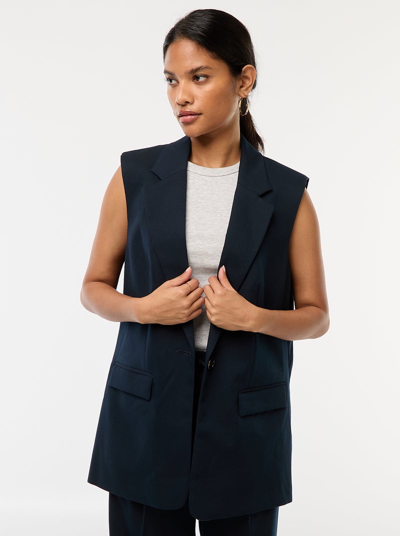 Mouwloze colbert Blauw - Kiabi