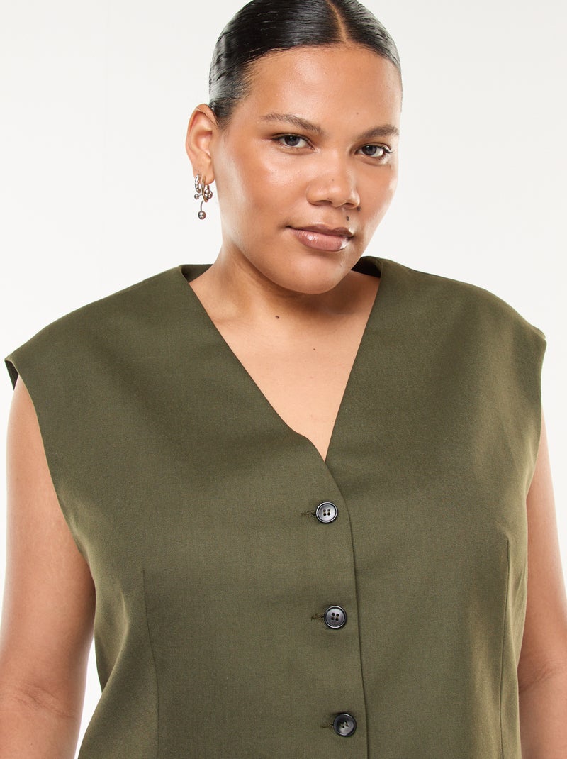 Mouwloze colbert Kaki - Kiabi