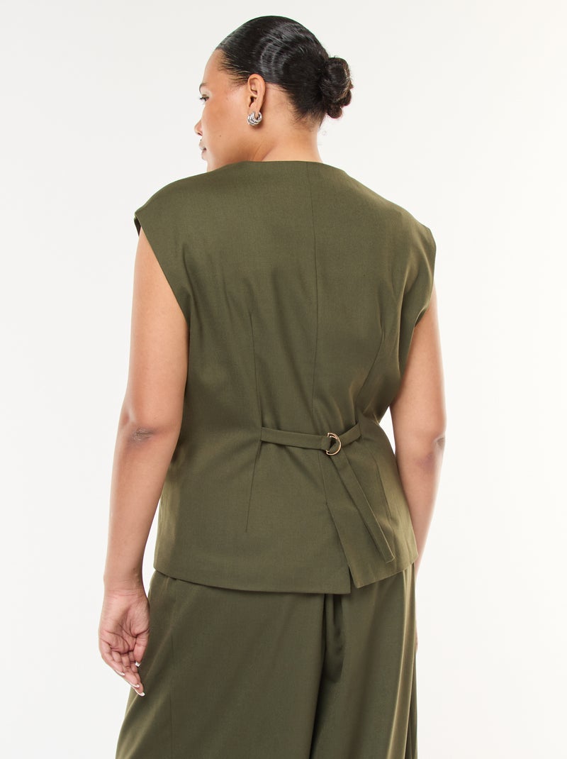 Mouwloze colbert Kaki - Kiabi