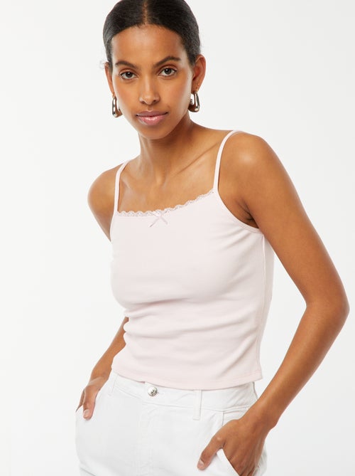 Mouwloze croptop van ribstof - Kiabi