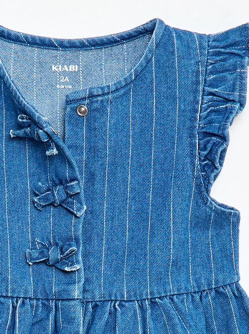 Mouwloze denim jurk met sierknopen - Kiabi
