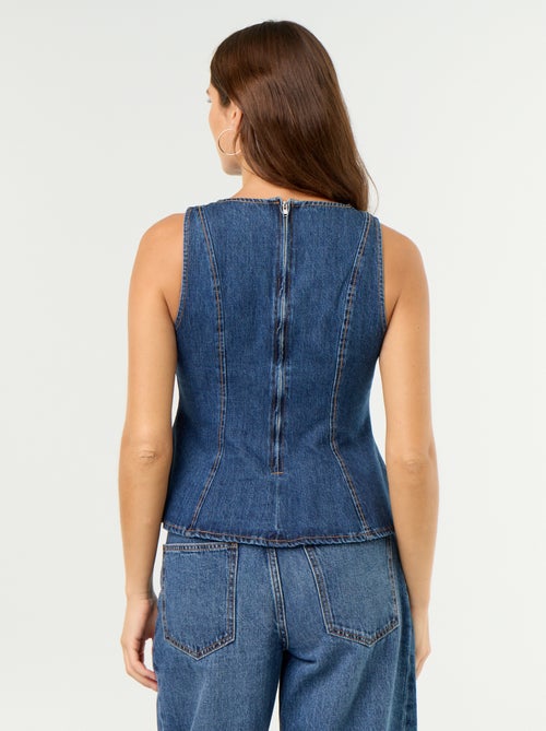 Mouwloze denimblouse - Kiabi