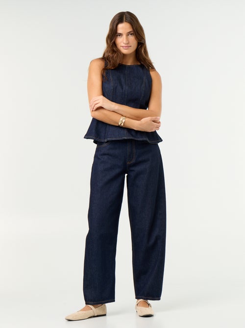 Mouwloze denimblouse - Kiabi