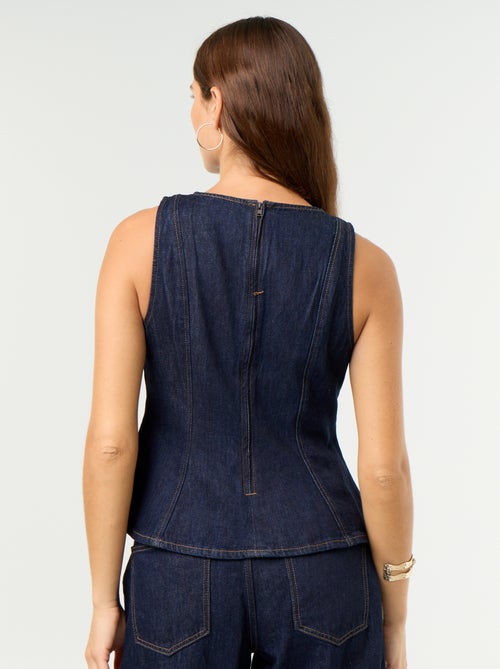 Mouwloze denimblouse - Kiabi