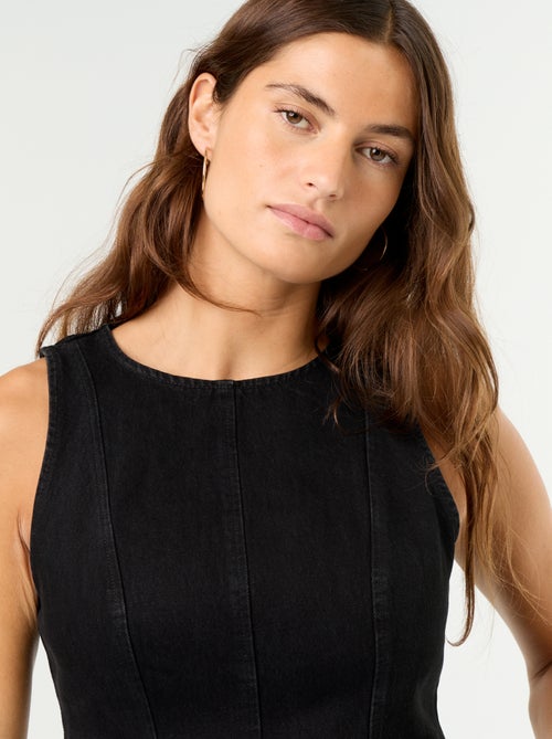 Mouwloze denimblouse - Kiabi Mouwloze denimblouse - Kiabi