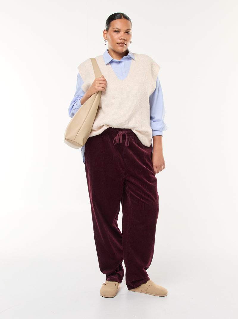 Mouwloze, effen trui van tricot Biege - Kiabi