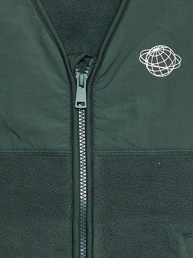 Mouwloze fleece bodywarmer Groen - Kiabi