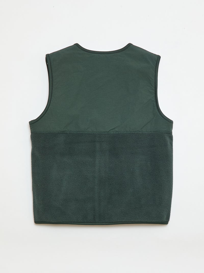 Mouwloze fleece bodywarmer Groen - Kiabi