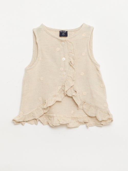Mouwloze geborduurde blouse - Kiabi