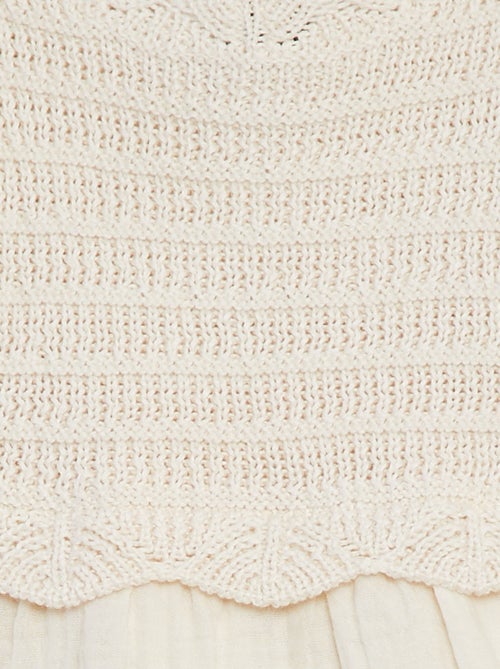 Mouwloze gehaakte sweater met zoom van katoenvoile - Kiabi