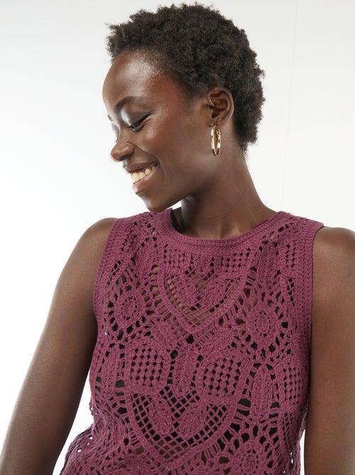 Mouwloze gehaakte top - Kiabi