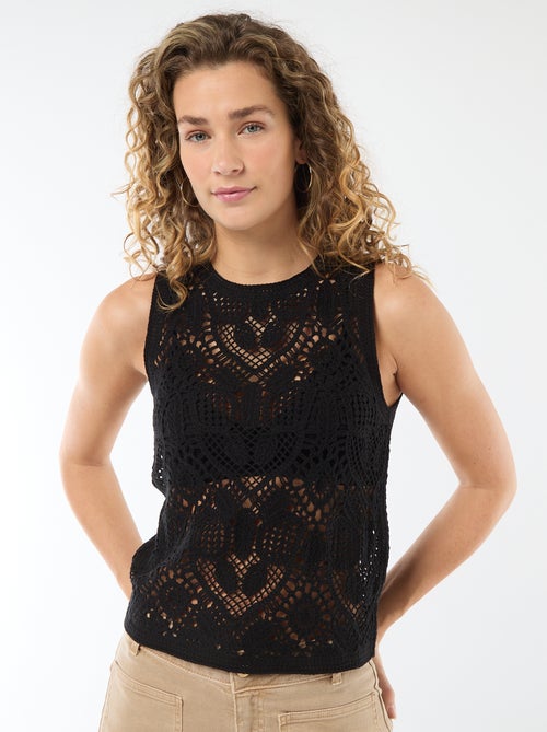 Mouwloze gehaakte top - Kiabi