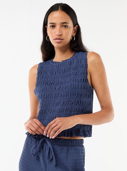 Mouwloze gesmockte top - Kiabi