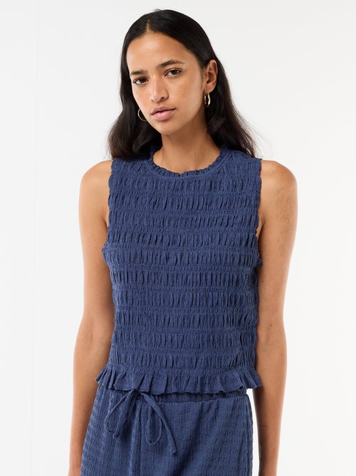 Mouwloze gesmockte top - Kiabi