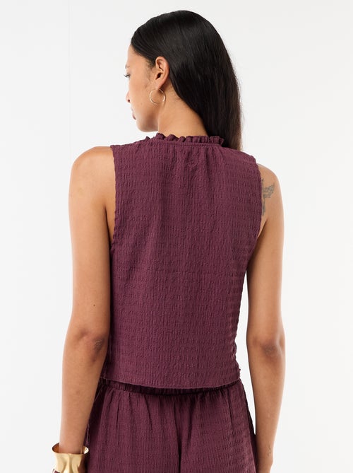 Mouwloze gesmockte top - Kiabi