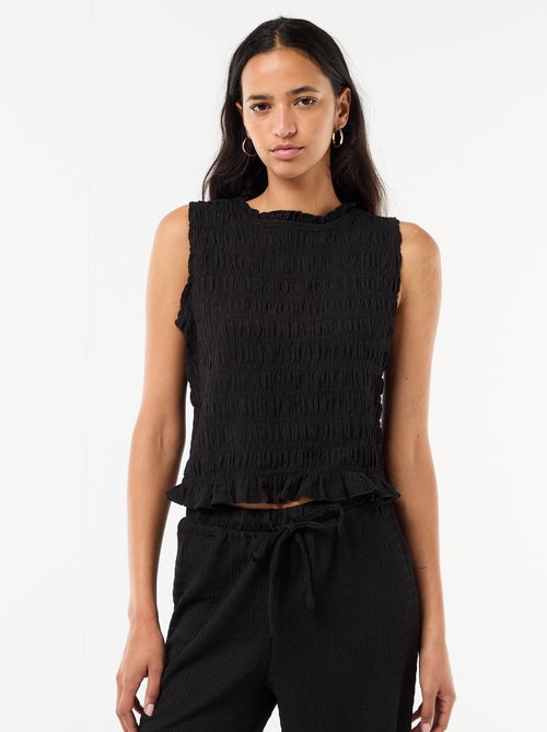 Mouwloze gesmockte top - Kiabi