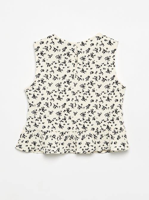 Mouwloze gewafelde blouse - Kiabi
