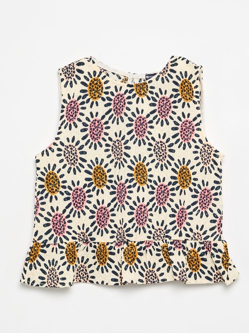 Mouwloze gewafelde blouse - Kiabi
