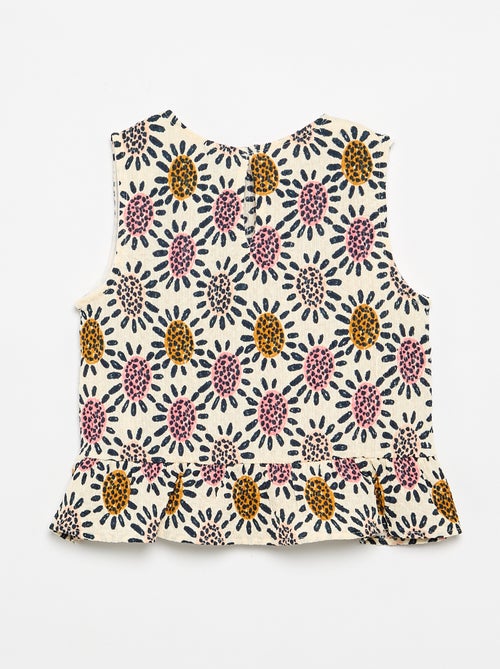 Mouwloze gewafelde blouse - Kiabi