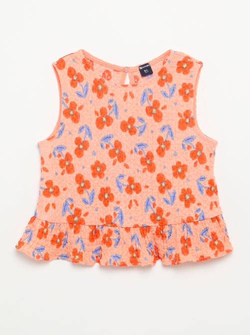 Mouwloze gewafelde blouse - Kiabi