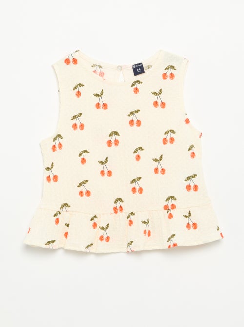 Mouwloze gewafelde blouse - Kiabi